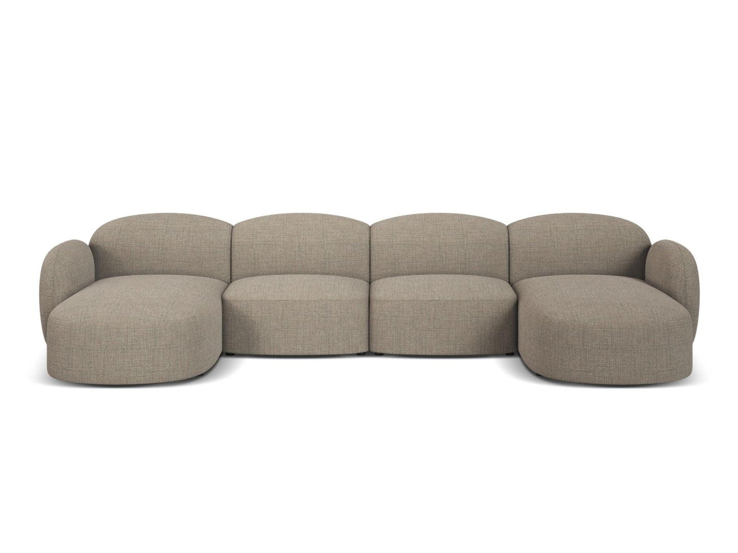 Blair — Panoramic Sofa Grey Brown Melange (Baltimore Khaki) Black Plastic