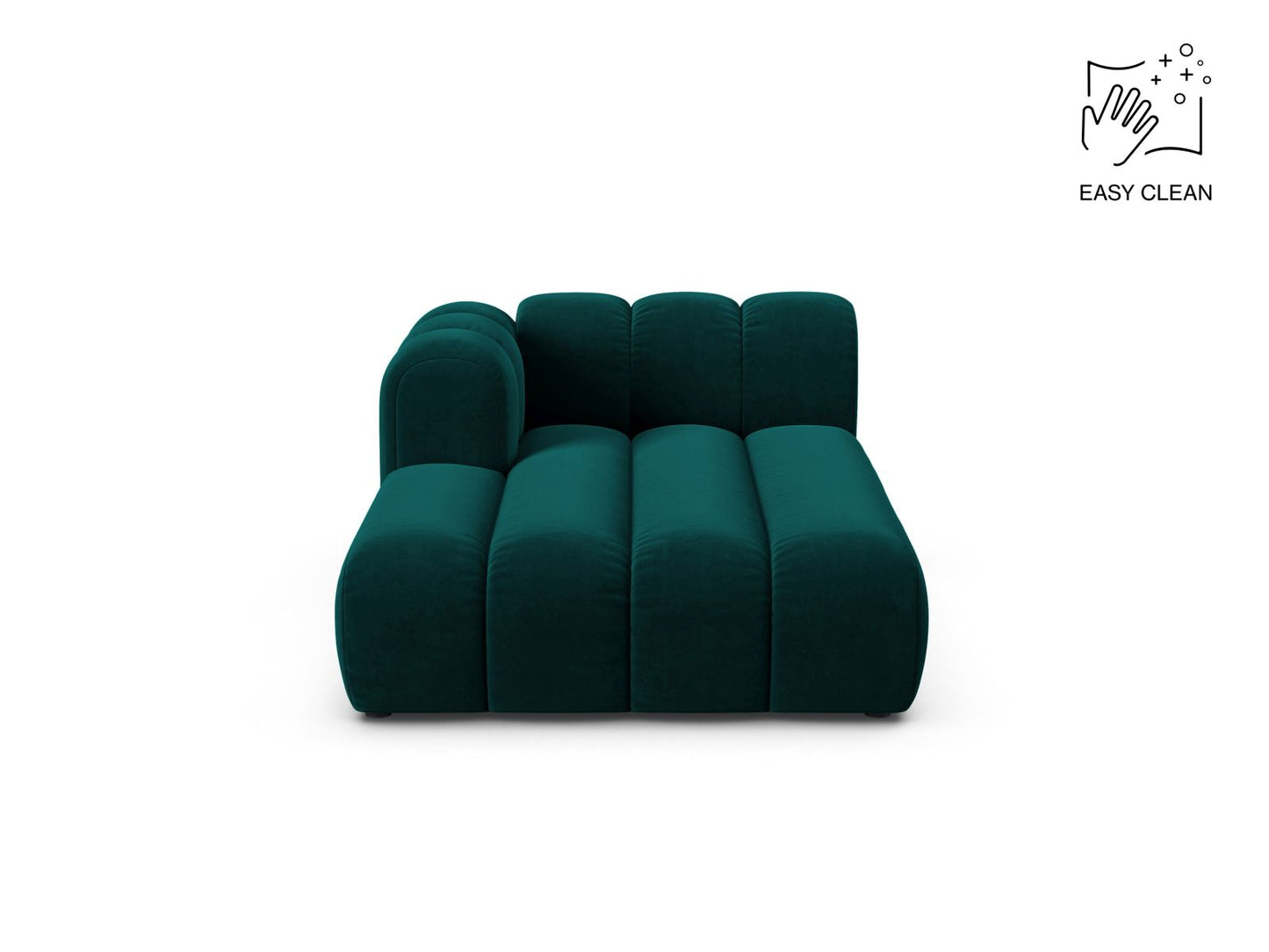 Lupine — Chaise Longue Deep Petrol (Venus 2911) Black Plastic Left