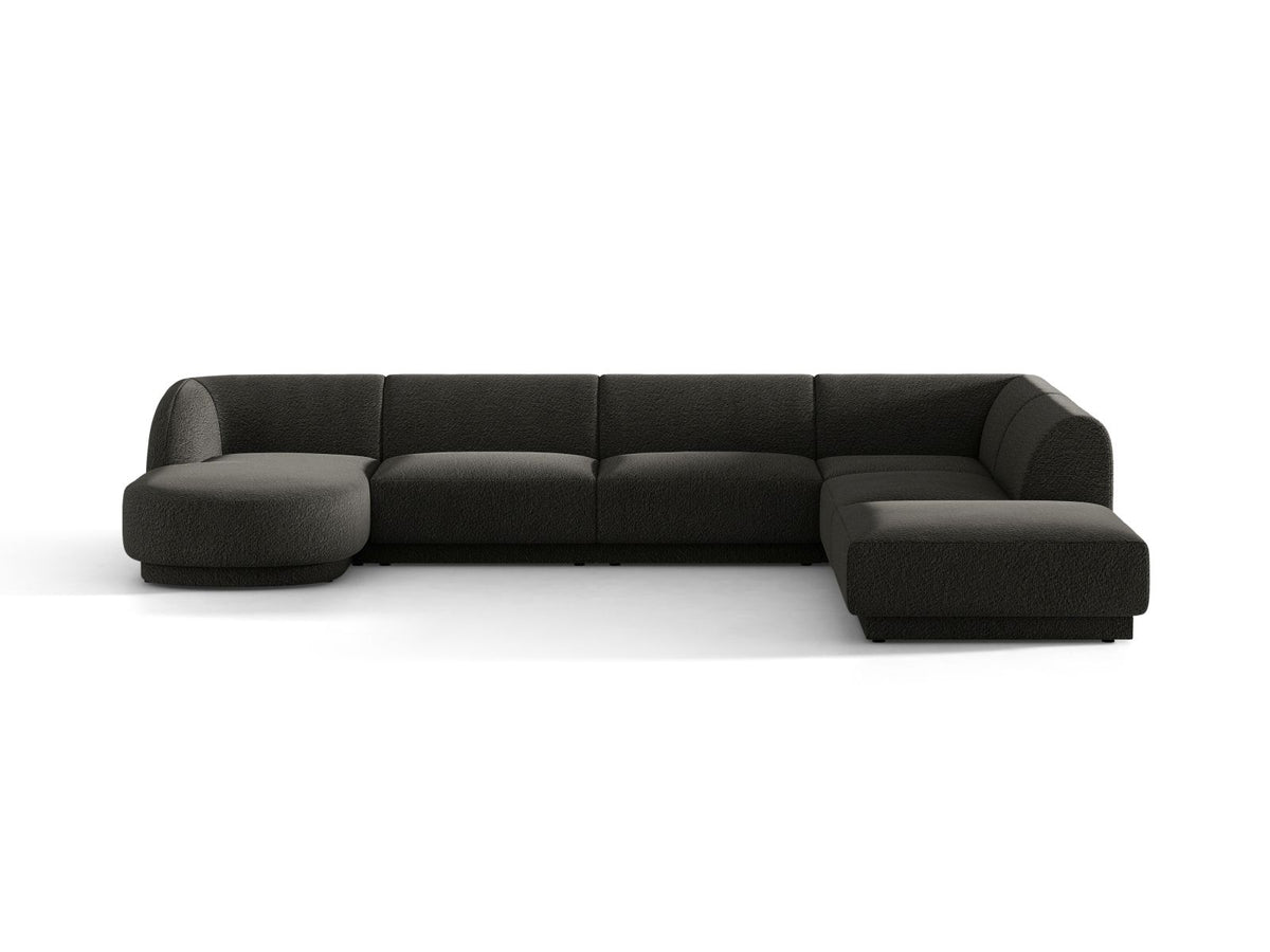 Miley — Panoramic Sofa Brown (Baloo 2081) Black Plastic Right