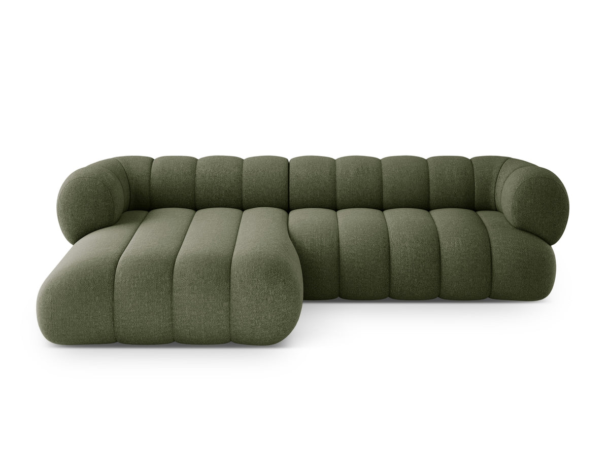 Koge — nurgadiivan (270x165x70 cm) roheline (Eden 12 Olive) must plast teadmata
