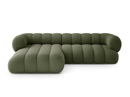 Koge — nurgadiivan (270x165x70 cm) roheline (Eden 12 Olive) must plast teadmata