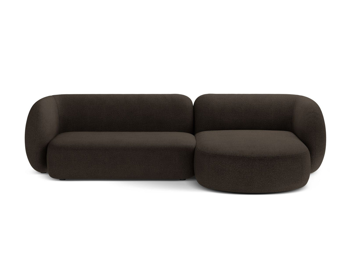 Kate — Corner Sofa Brown (Baloo 2081) Black Plastic Right