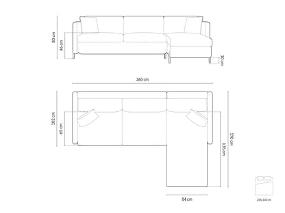 Gloria — Corner Sofa (266x170x88 cm)