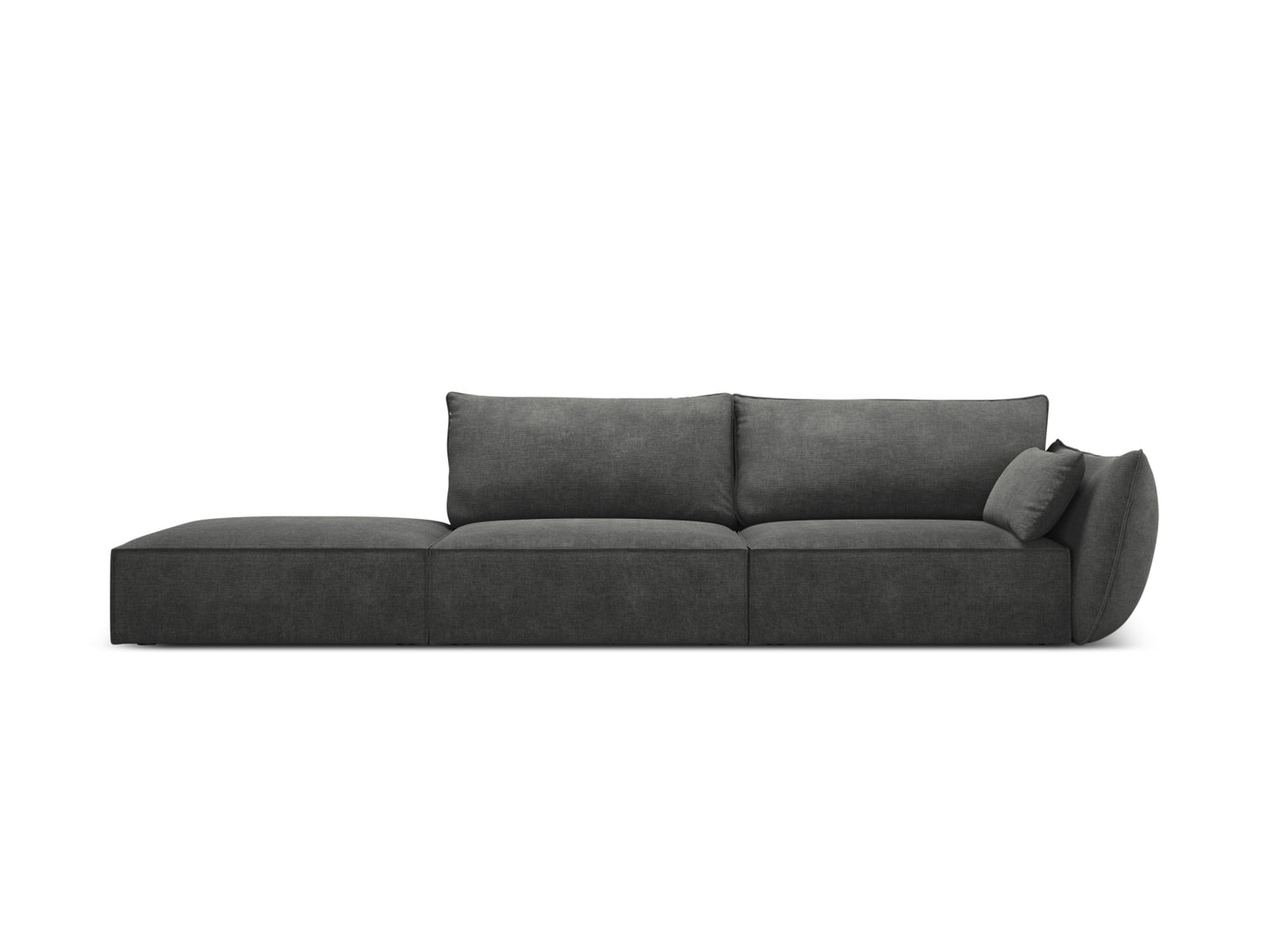 Kaelle — Sofa Dark Grey (Over The Horizon 97) Black Plastic Left