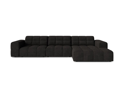 Jennifer — Corner Sofa Anthracite (Eden 21 Black) Black Plastic Right