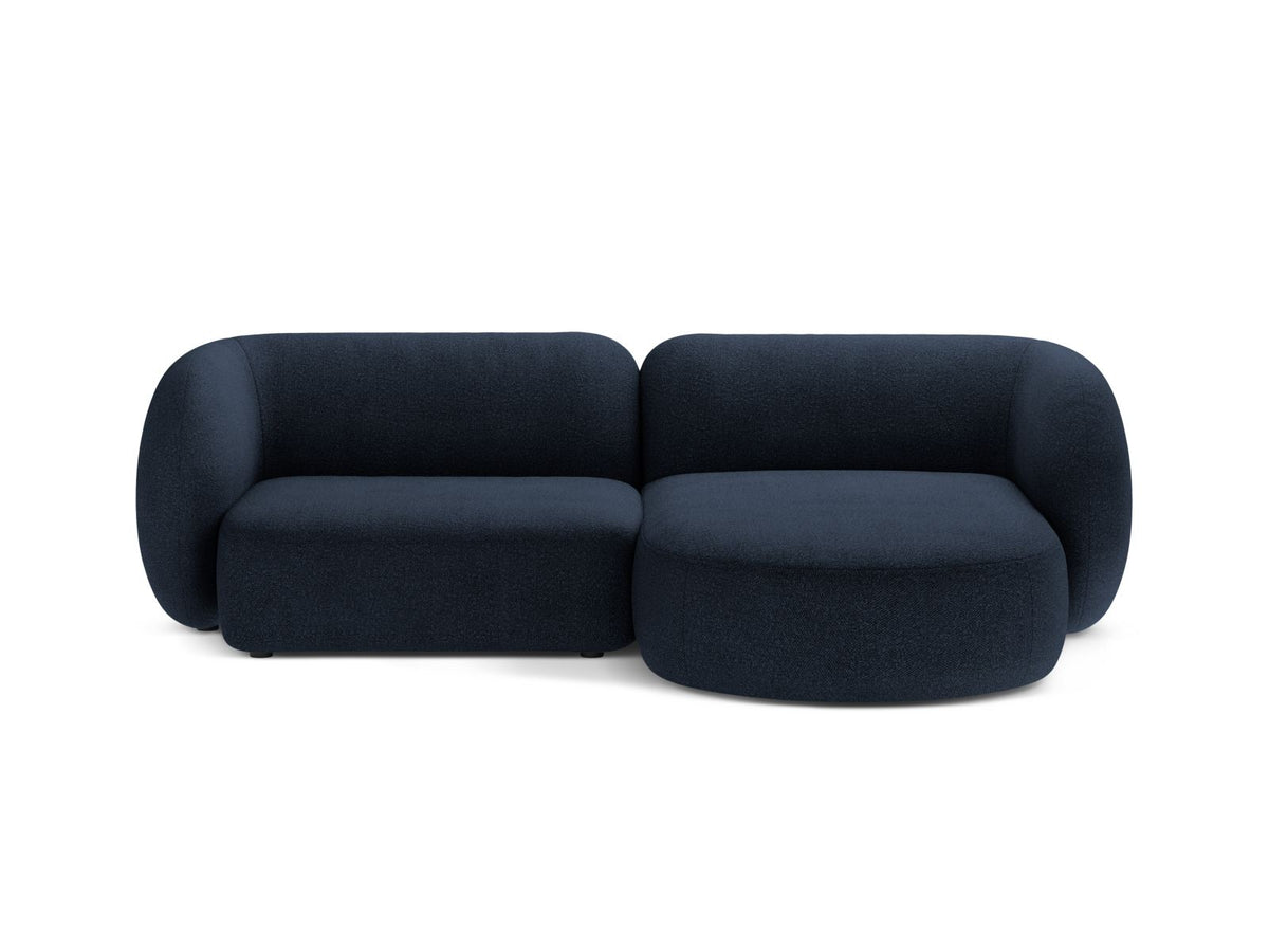 Kate — Corner Sofa Dark Blue (Baloo 2088) Black Plastic Right