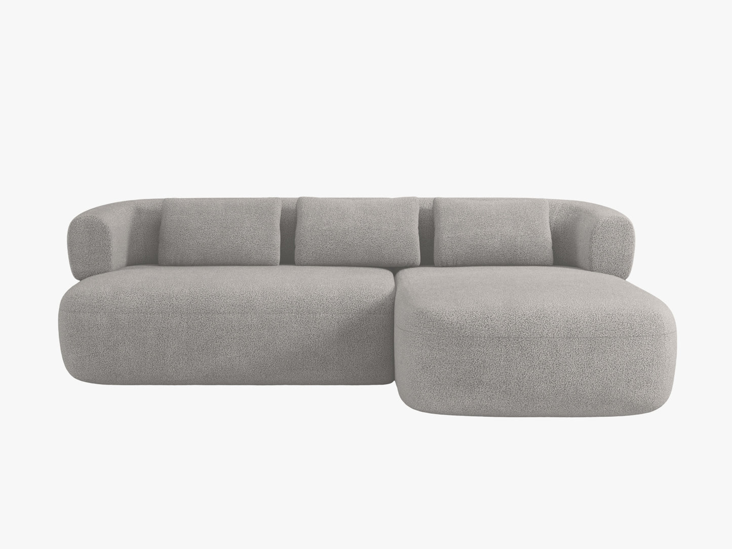 Jenny — Corner Sofa Light Grey (Now or Never 83) Black Plastic Right