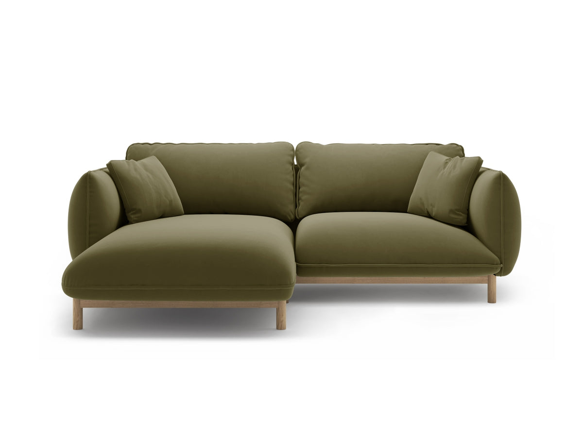 Ada — Corner Sofa (220x179x78 cm) Light Green (Casino Forest) Left