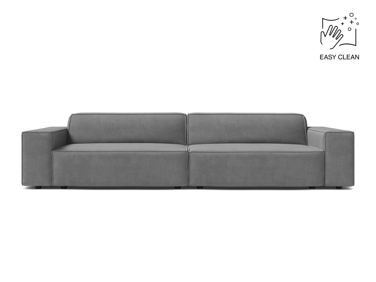 Jodie — Sofa Light Grey (Venus 2929) Black Plastic
