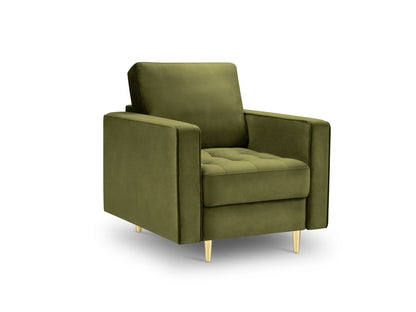 Aspen — Armchair Green (Salvador 8) Gold Metal