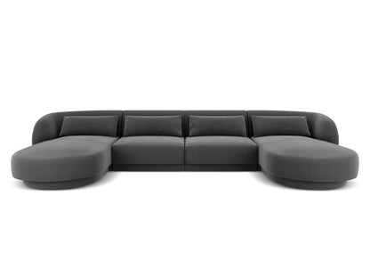 Tulum — Panoramic Sofa Grey (Bluvel 14) Black Plastic