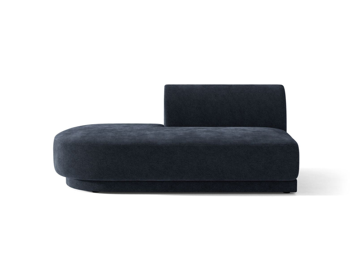 Miley — Modular Sofa Navy Blue (Eden 16 Deep Blue) Black Plastic Left