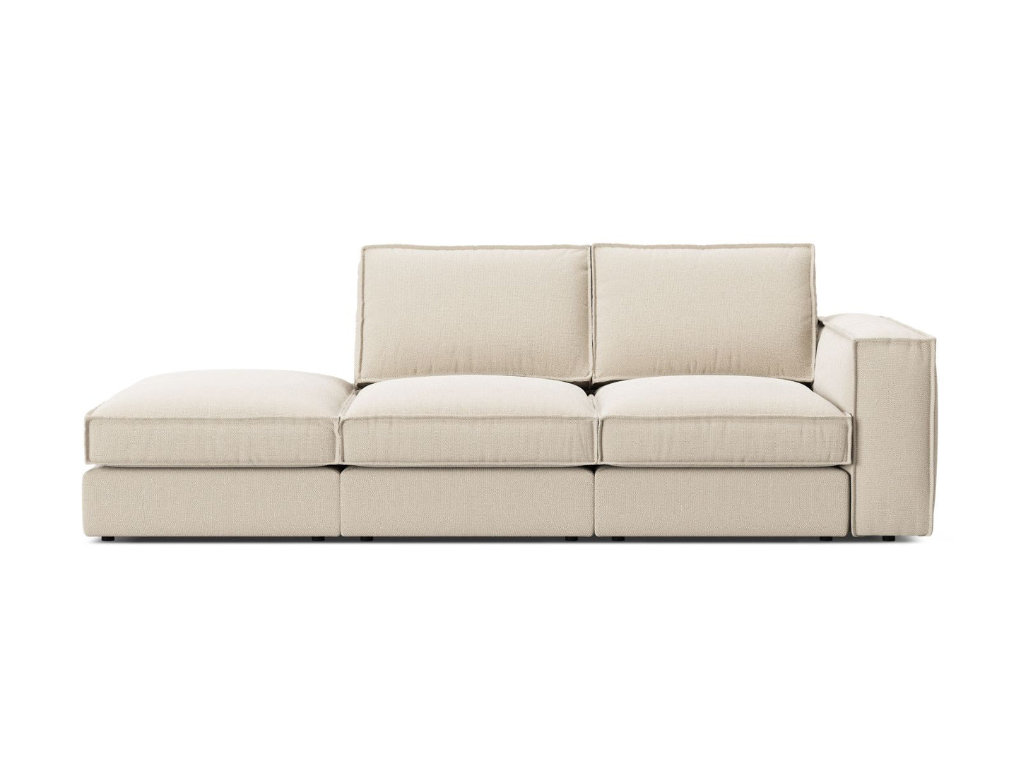 Pola — Sofa Beige (BABEL TOFFEE) Black Plastic Left