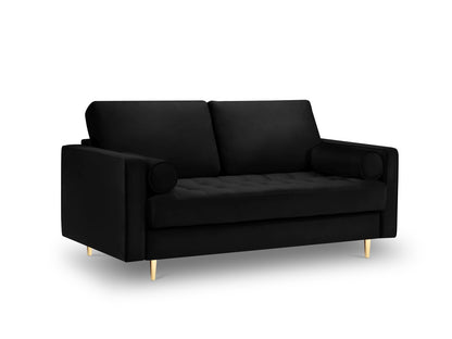 Aspen — Sofa Black (Salvador 19) Gold Metal