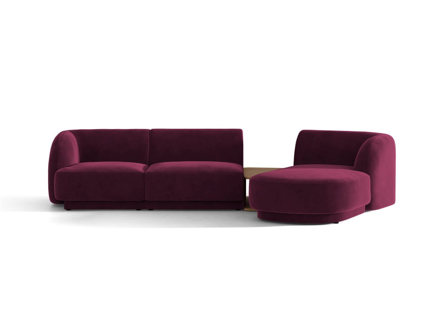 Miley — Sofa Burgundy (Venus 2932) Black Plastic Right