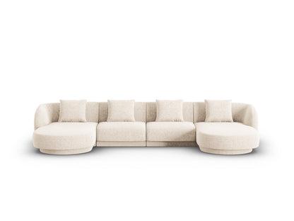 Tulum — Panoramic Sofa Light Beige (Haga 23) Black Plastic