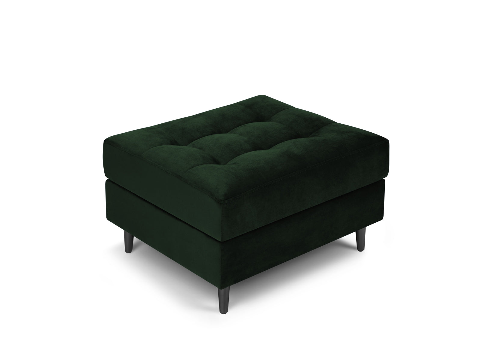 Aspen — Pouf Bottle Green (Salvador 7) must kroomitud metall