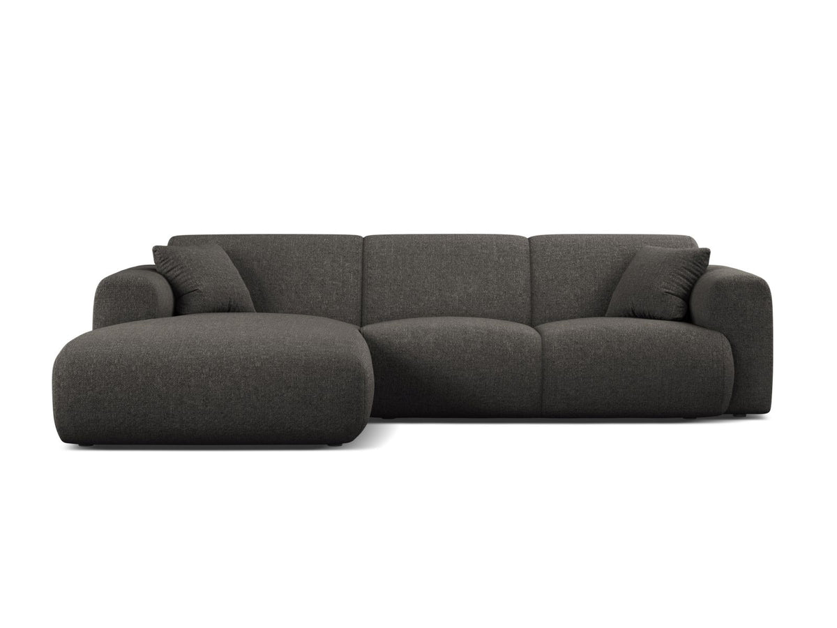 Molino — Corner Sofa Dark Grey (Eden 20 Graphite) Black Plastic Left