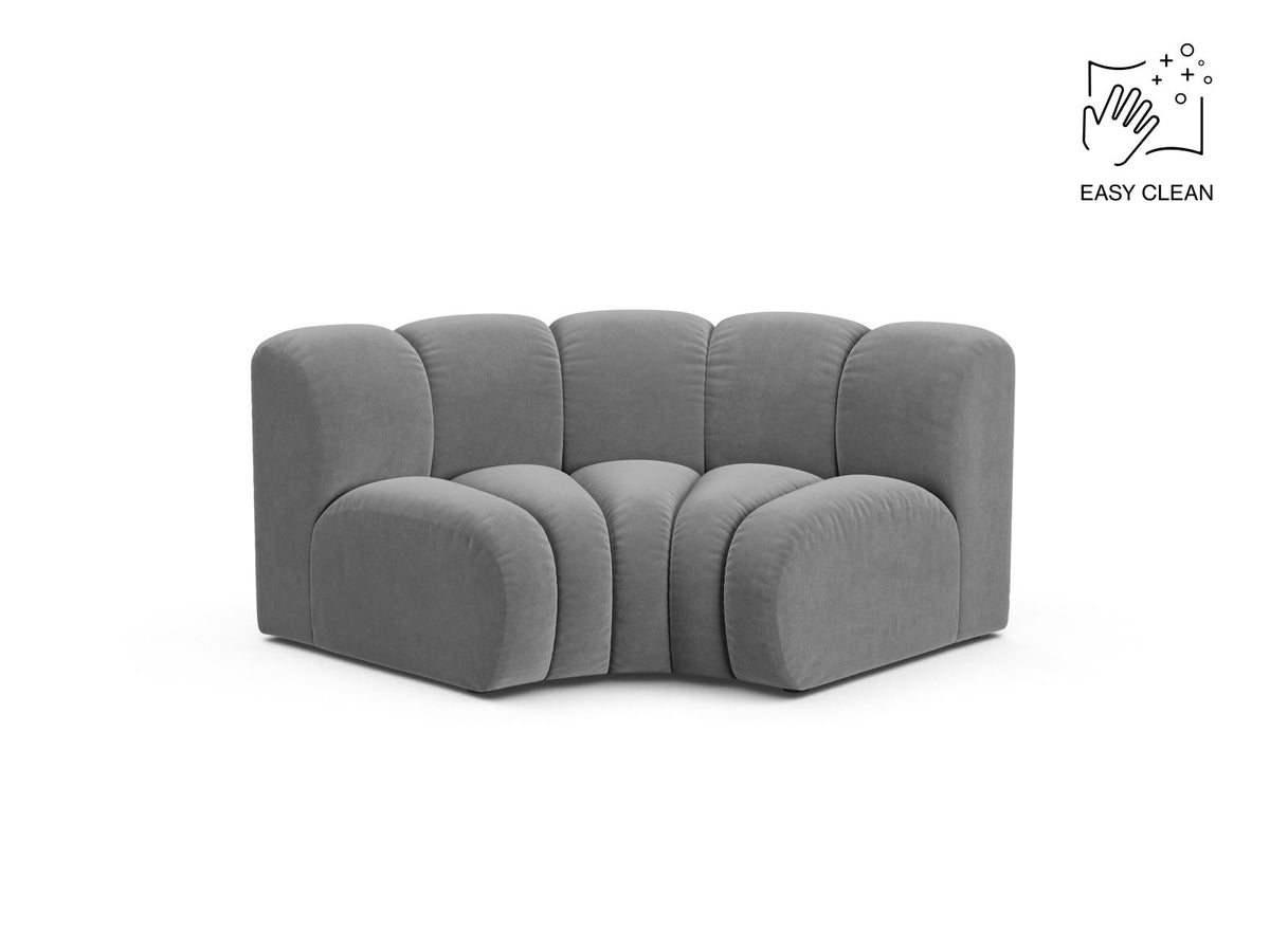Lupine — Modular Sofa Light Grey (Venus 2929) Black Plastic