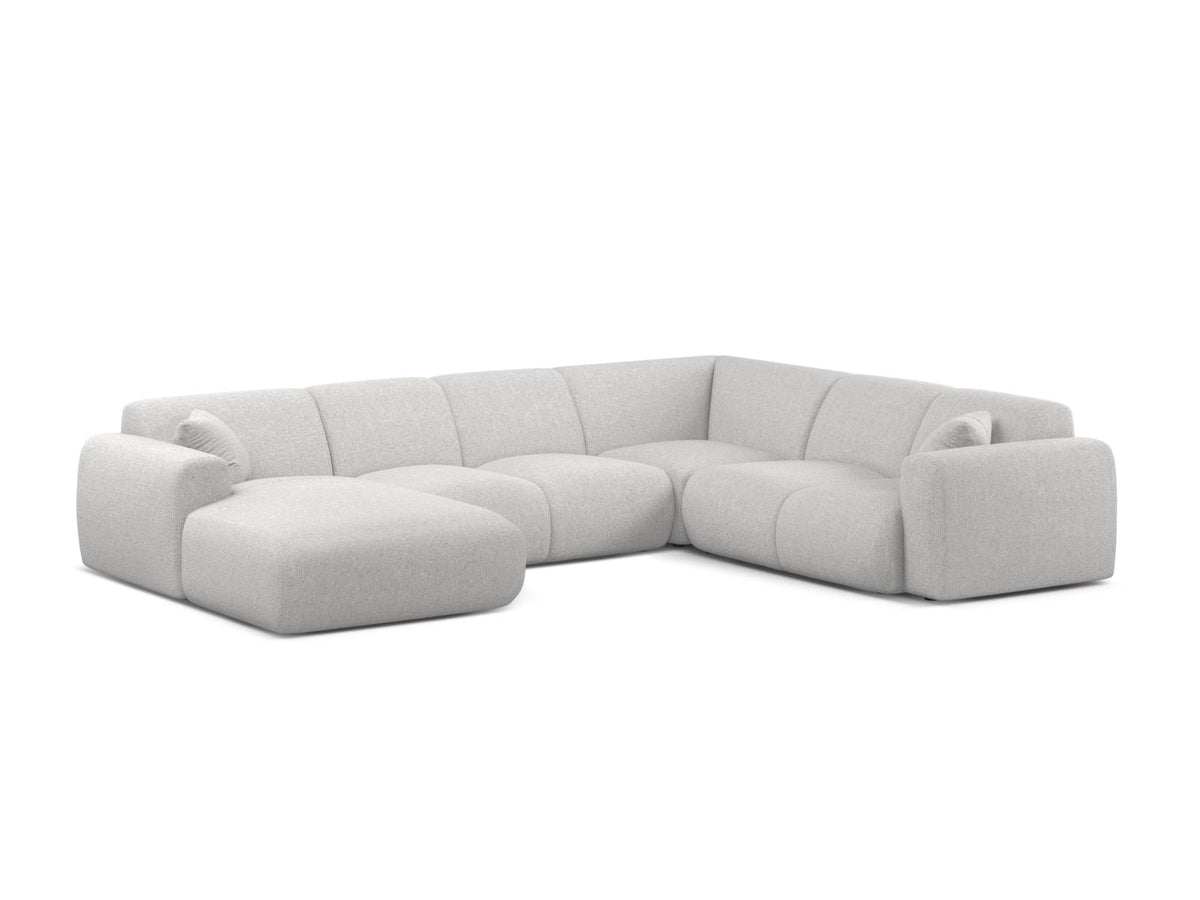Molino — Panoramic Sofa Silver (Eden 17 Silver) Black Plastic Right