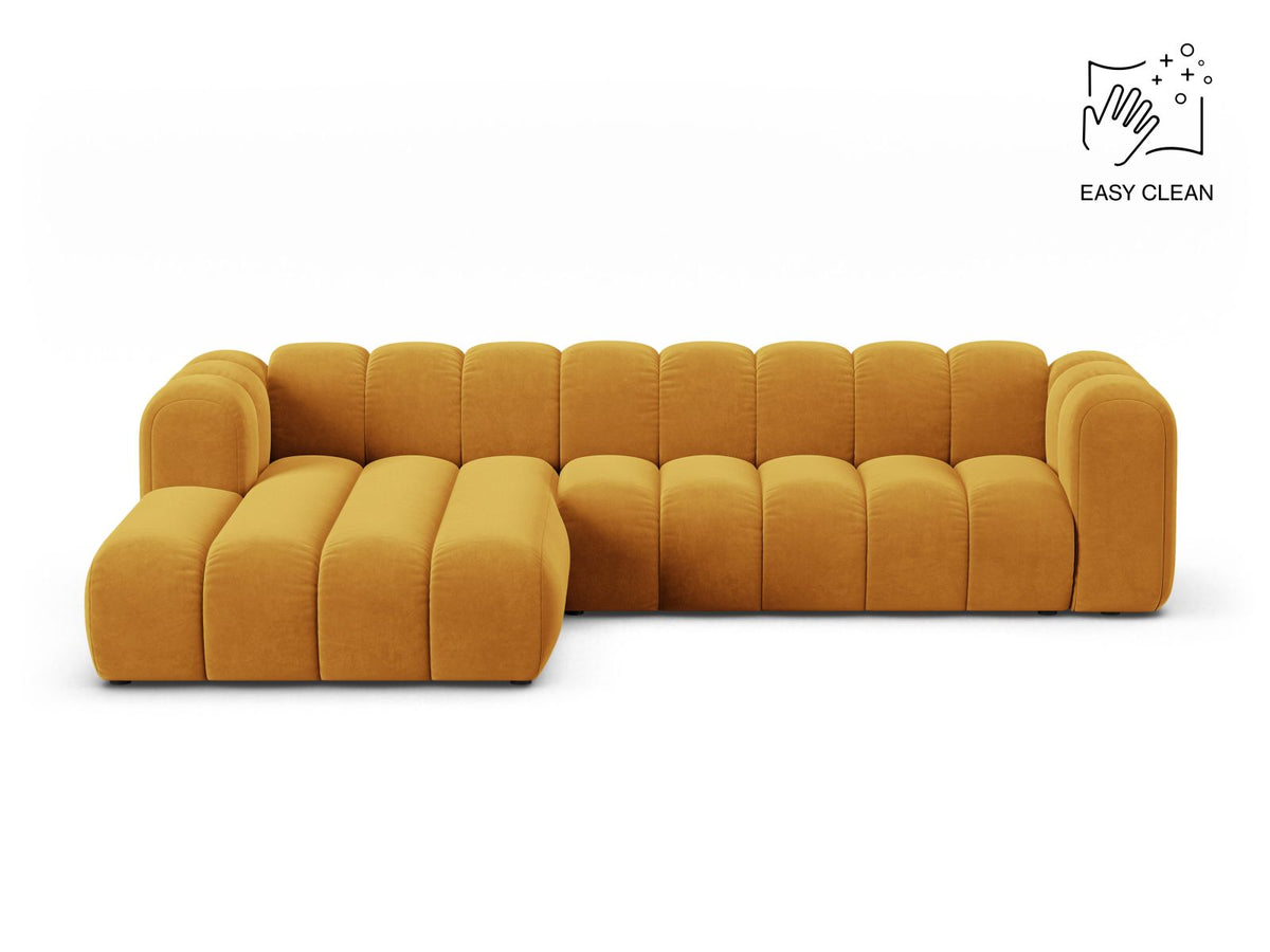 Lupine — Corner Sofa Yellow (Venus 2917) Black Plastic