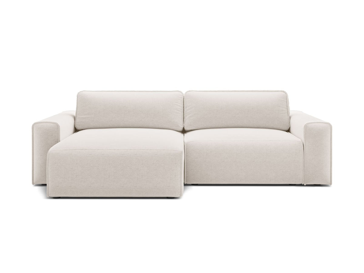 Victor — Corner Sofa Light Beige (Moly 02) Black Plastic Left