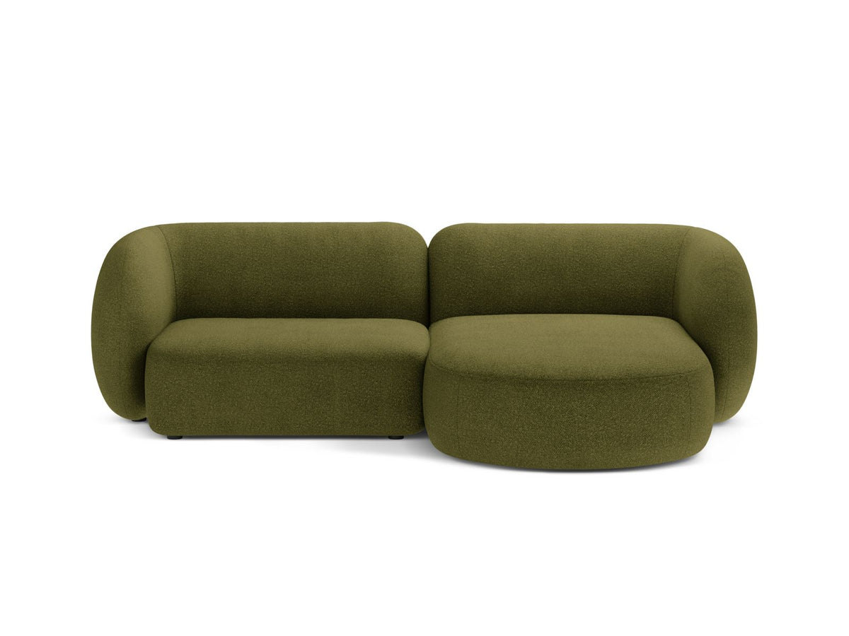 Kate — Corner Sofa Dark Olive Green (Baloo 2090) Black Plastic Right