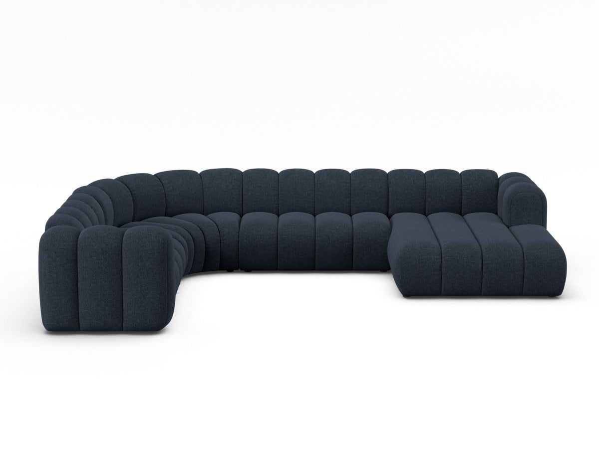 Lupine — Panoramic Sofa Navy Blue (Eden 16 Deep Blue) Black Plastic Left