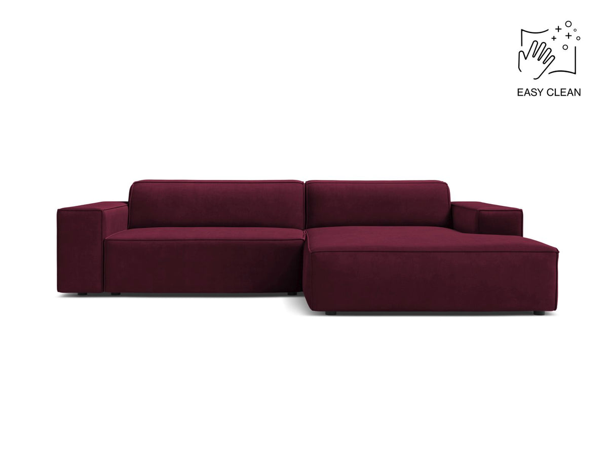 Jodie — Corner Sofa (224x162x77 cm) Burgundy (Venus 2932) Right