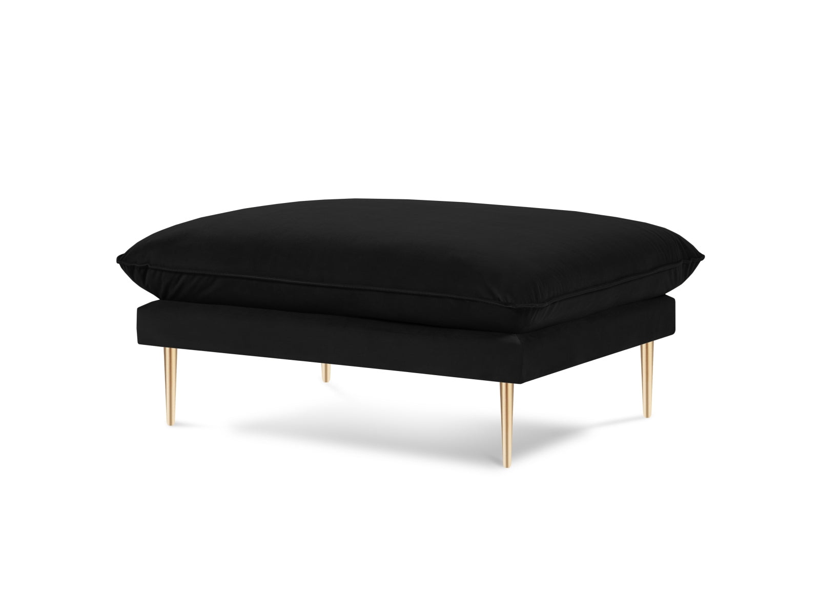 Vienna — Pouf Black (Bluvel 19) Gold Metal