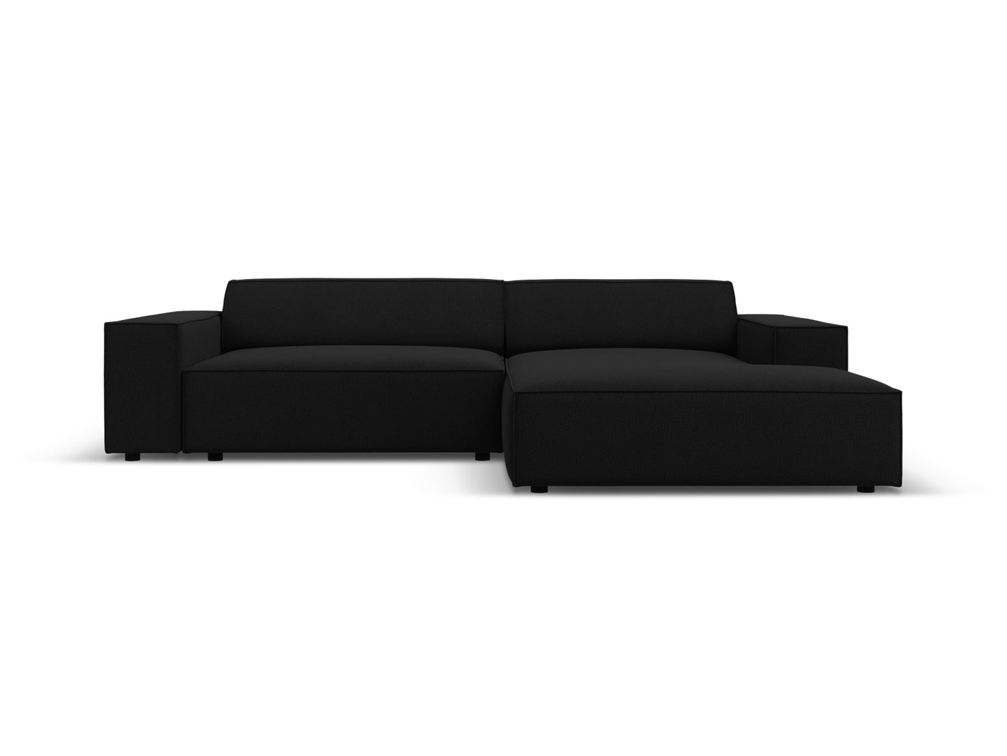 Jodie — Corner Sofa (224x162x77 cm) Black (Megan 368) Right