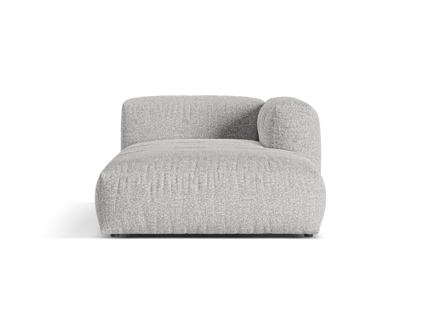 Martina — Chaise Longue Silver (Monet Silver) Black Plastic Right