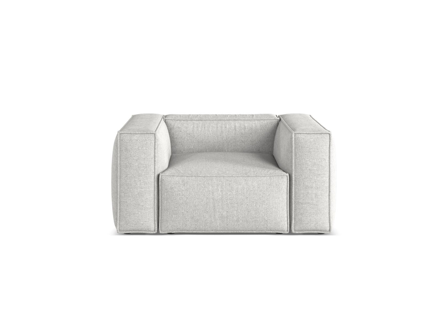Aveiro — Armchair Silver (Eden 17 Silver) Black Plastic