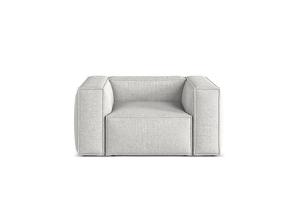 Aveiro — Armchair Silver (Eden 17 Silver) Black Plastic