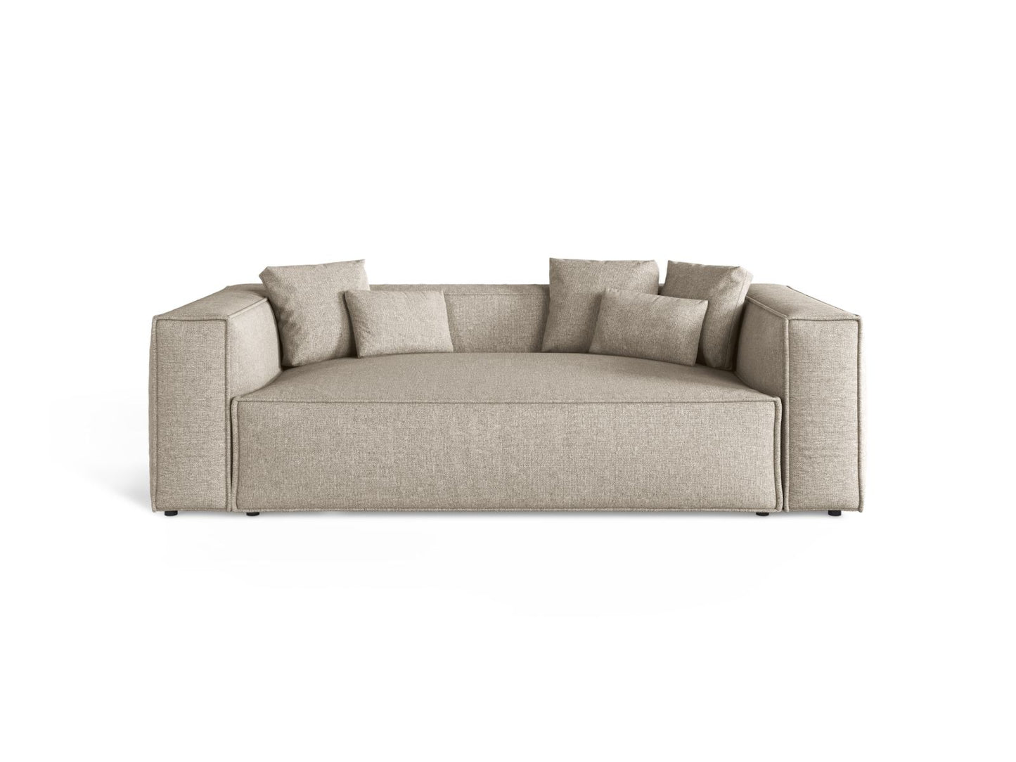 Aveiro — Diivan tumepruun (Eden 4 Beige) must plastik