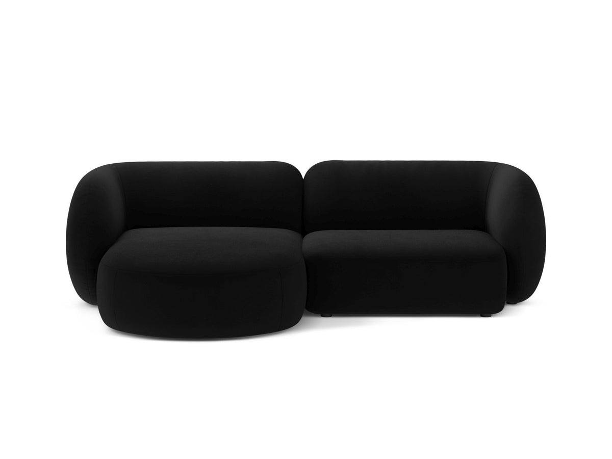 Kate — Corner Sofa Black (Salvador 19) Black Plastic Left