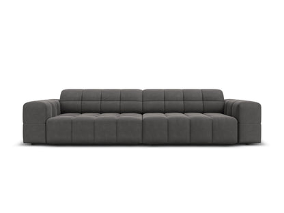 Chicago — Sofa Grey (Bluvel 14) Black Plastic