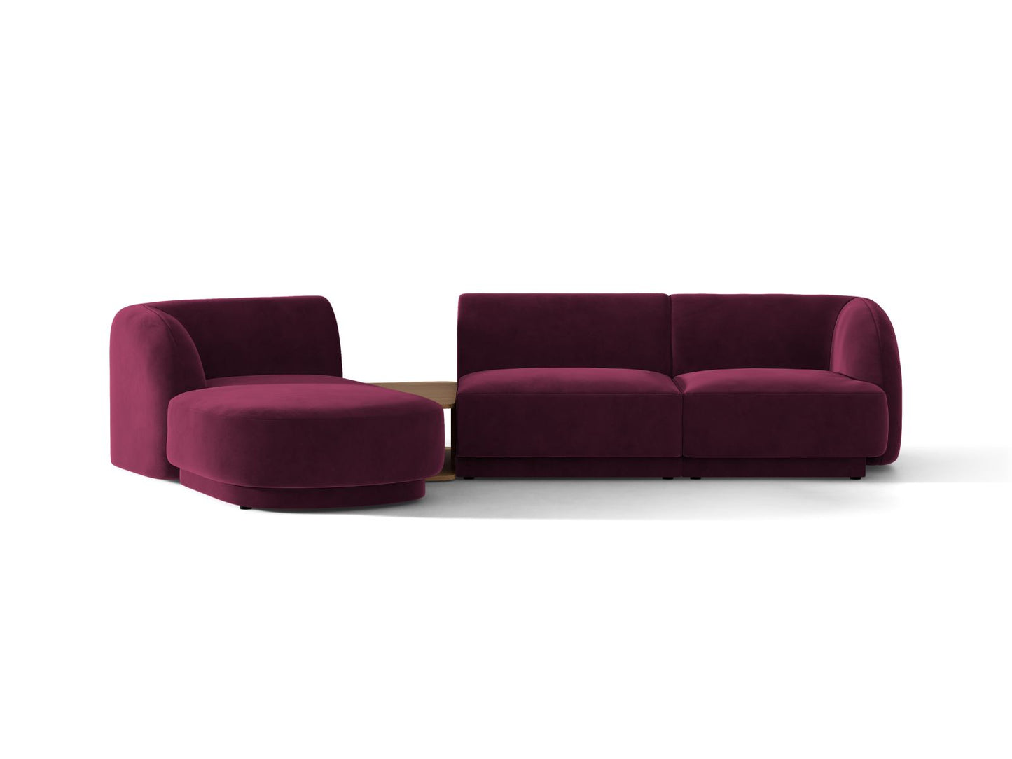 Miley — Sofa Burgundy (Venus 2932) Black Plastic Left