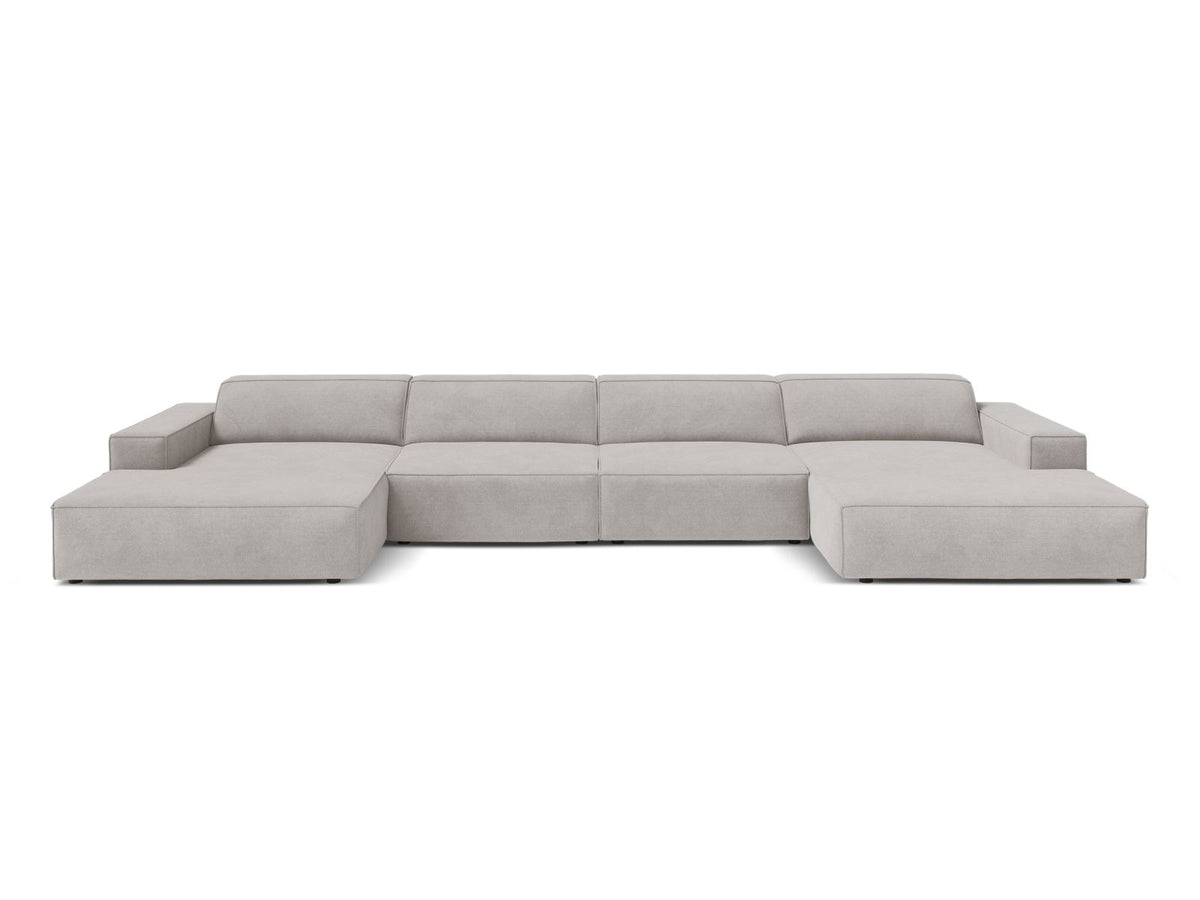 Jodie — Panoramic Sofa Light Grey (Liberty 18) Black Plastic