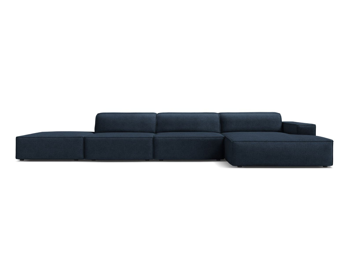 Jodie — Corner Sofa Dark Blue (Baloo 2088) Black Plastic Right