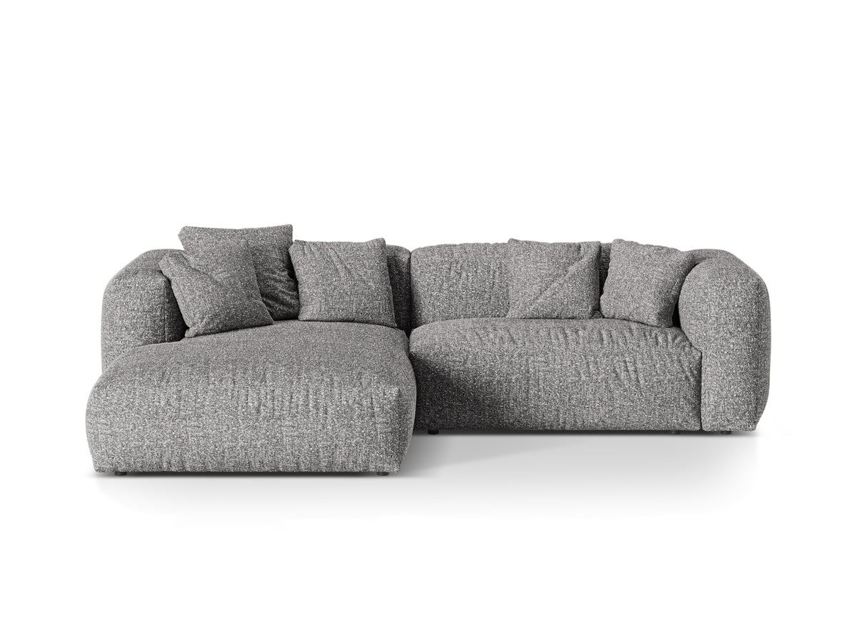 Martina — Corner Sofa Graphite (Monet Graphite) Black Plastic Left