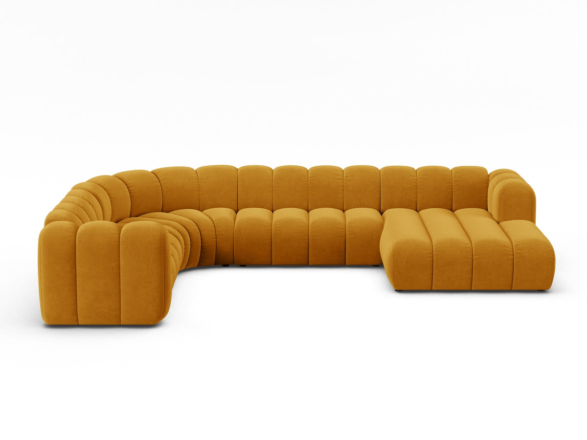 Lupine — Panoramic Sofa Yellow (Salvador 10) Black Plastic Left