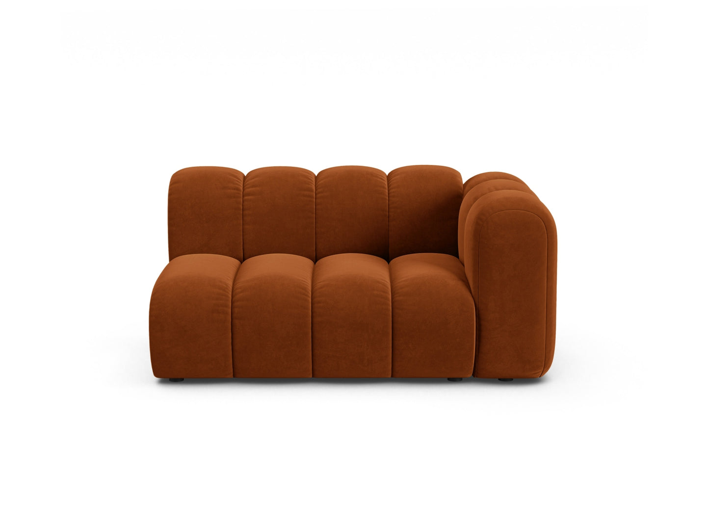 Lupine — Modular Sofa Terracotta (Salvador 14) Black Plastic Right