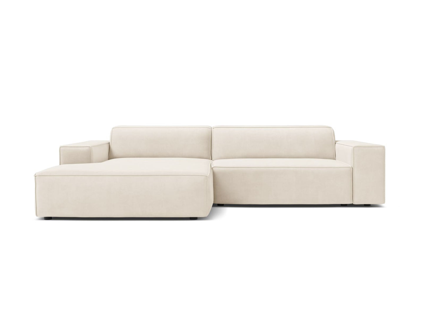 Jodie — Corner Sofa (224x162x77 cm) Light Beige (Bluvel 22) Left