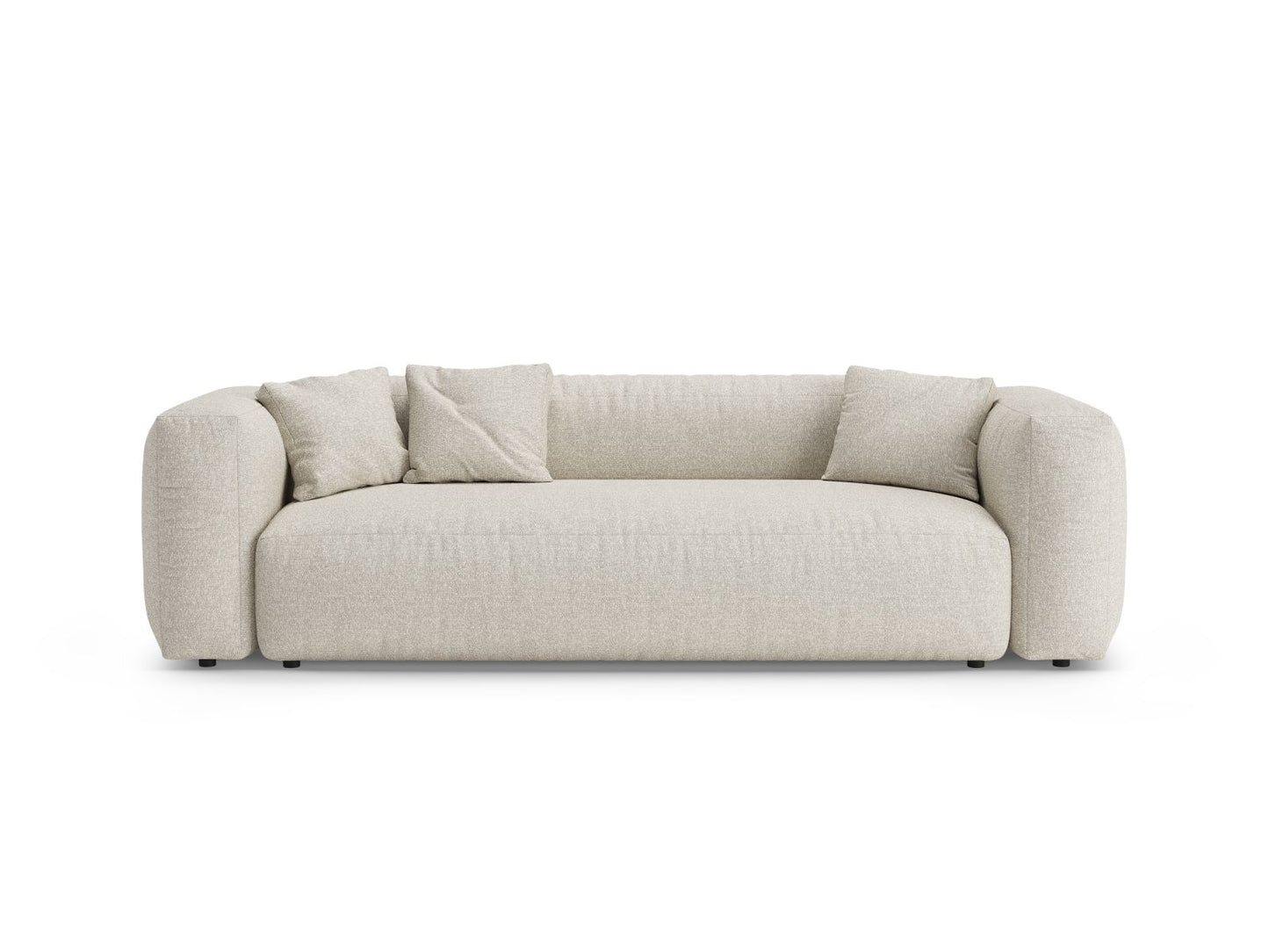 Martina — Sofa Beige (Monet Sand) Black Plastic