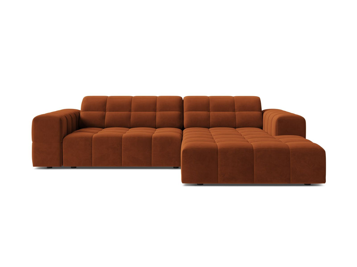 Jennifer — Corner Sofa (234x167x78 cm) Terracotta (Bluvel 4215) Right