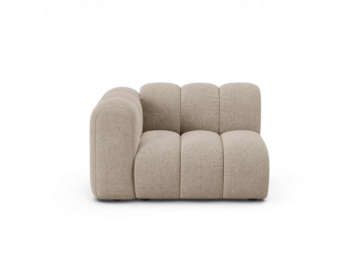 Lupine — Modular Sofa Dark Beige (Eden 4 Beige) Black Plastic Left