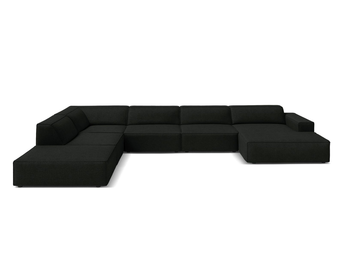 Jodie — Panoramic Sofa Black (Baloo 2082) Black Plastic Left