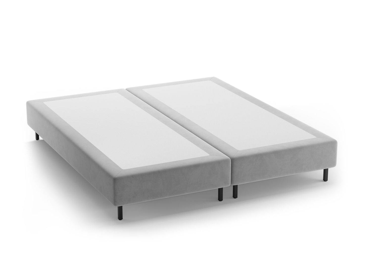 Whale — Bed Base Light Grey (Paris Light Grey) Black Metal