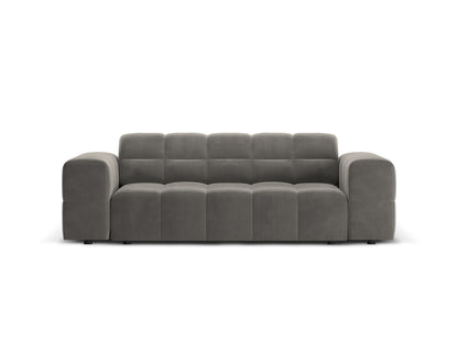 Chicago — Sofa Light Grey (Bluvel 13) Black Plastic